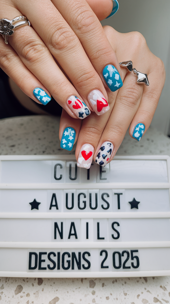 Nail Designs to Try in August 2025: Bright, Simple, and Cute August Nails Designs Short Square Ideas