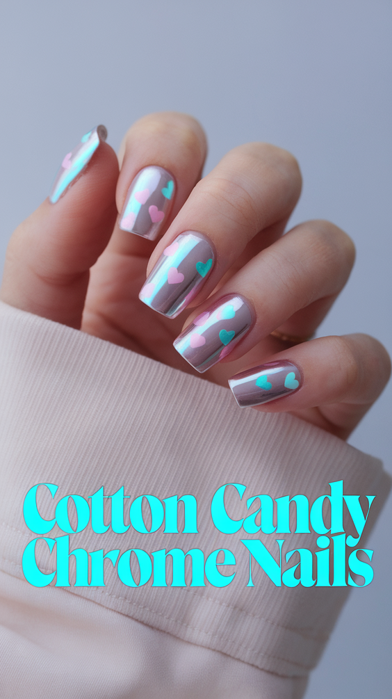 Cotton Candy Chrome Nails: The Prettiest Pink, Blue, and White Designs for Almond and Square Nails 2025