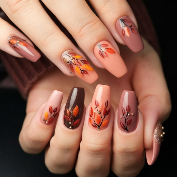 Creative Autumn Nail Designs 2025: Trending Fall Manicure Ideas & Botanical Art Inspiration