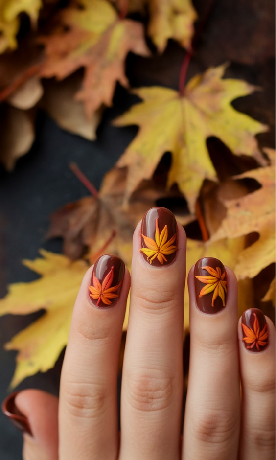 Creative Autumn Nail Designs 2025: Trending Fall Manicure Ideas & Botanical Art Inspiration