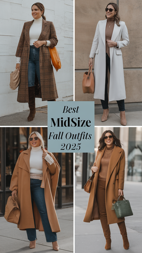 Midsize Fall Outfits 2025: Trendy Casual, Dressy, and Work Looks for Women Size 12 and Up