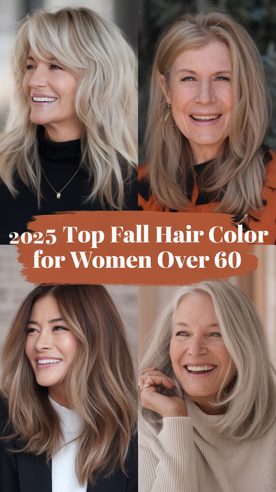 Fall Hair Color for Women Over 60: Stunning Brunettes and Blondes Hairstyles Ideas & Trends 2025
