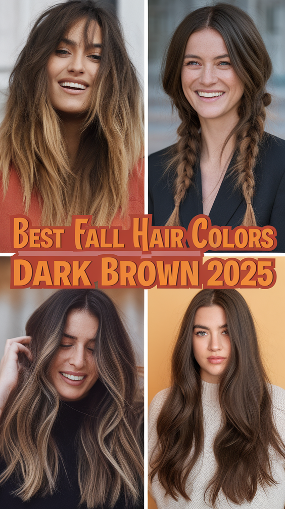 2025 Fall Hair Colors for Women with Dark Brown Hair: Trendy Ideas, Balayage, and Highlights Guide
