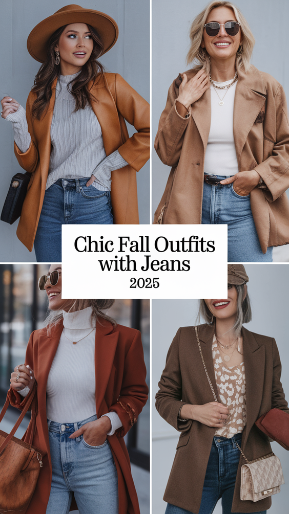 Chic Fall Outfits with Jeans 2025: Trendy Ideas for Women, Boots, Sneakers, and Jackets