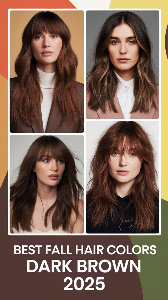 2025 Fall Hair Colors for Women with Dark Brown Hair: Trendy Ideas, Balayage, and Highlights Guide