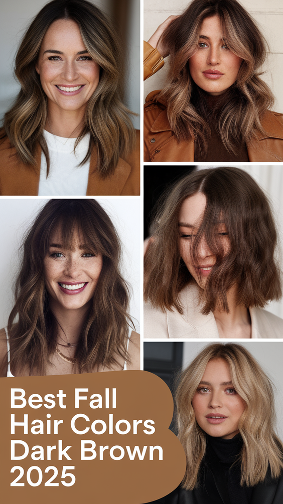 2025 Fall Hair Colors for Women with Dark Brown Hair: Trendy Ideas, Balayage, and Highlights Guide