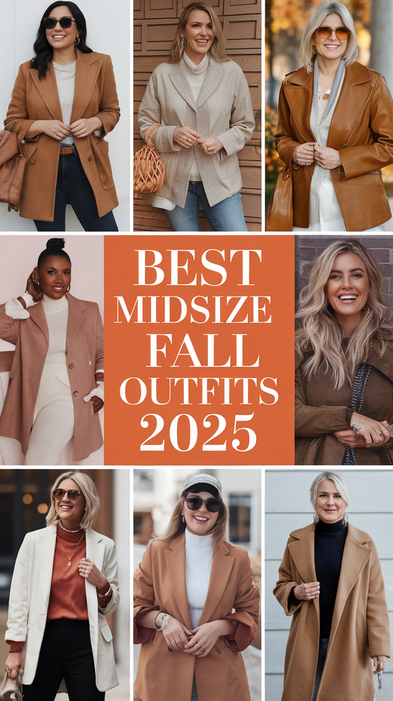 Midsize Fall Outfits 2025: Trendy Casual, Dressy, and Work Looks for Women Size 12 and Up