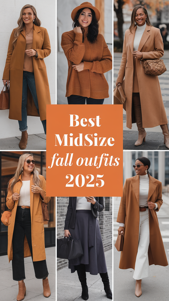 Midsize Fall Outfits 2025: Trendy Casual, Dressy, and Work Looks for Women Size 12 and Up