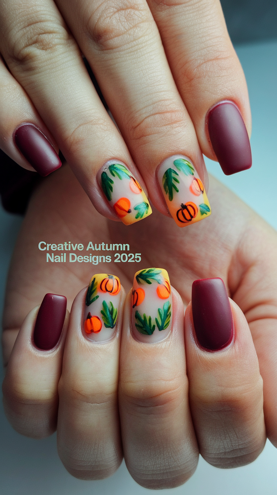 Creative Autumn Nail Designs 2025: Trending Fall Manicure Ideas & Botanical Art Inspiration