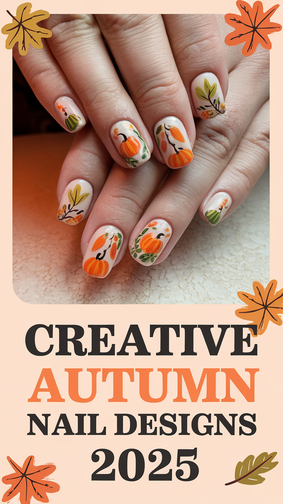 Creative Autumn Nail Designs 2025: Trending Fall Manicure Ideas & Botanical Art Inspiration