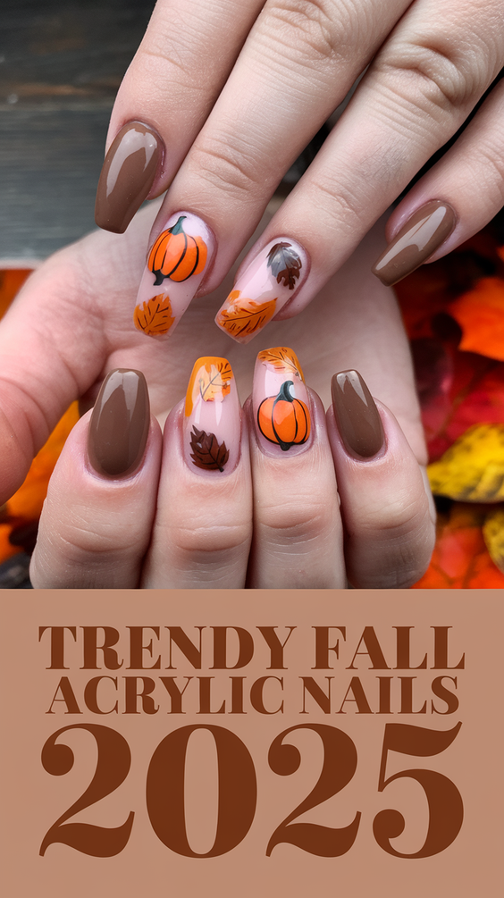 Trendy Fall Acrylic Nails 2025: Short & Long Nail Art Ideas for Autumn – Latest Designs & Inspiration