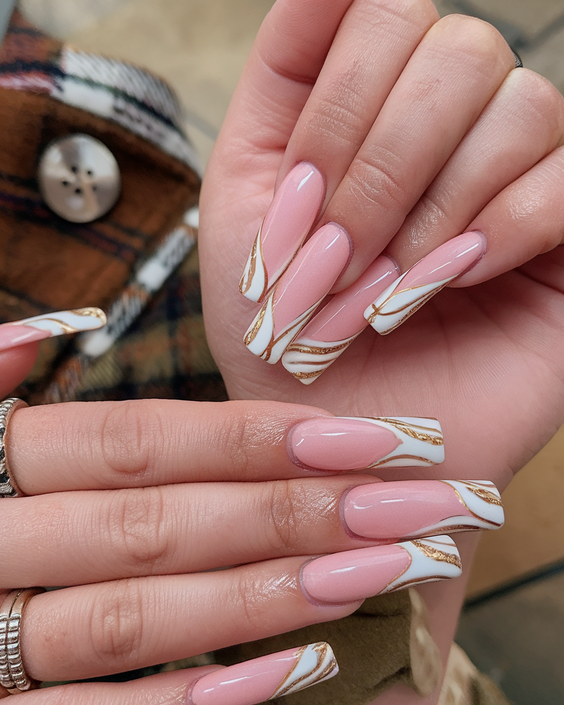 Elegant Designs for Fall Ballerina Nails 2025 That Embrace Gold, Matte, and Autumn Leaf Art