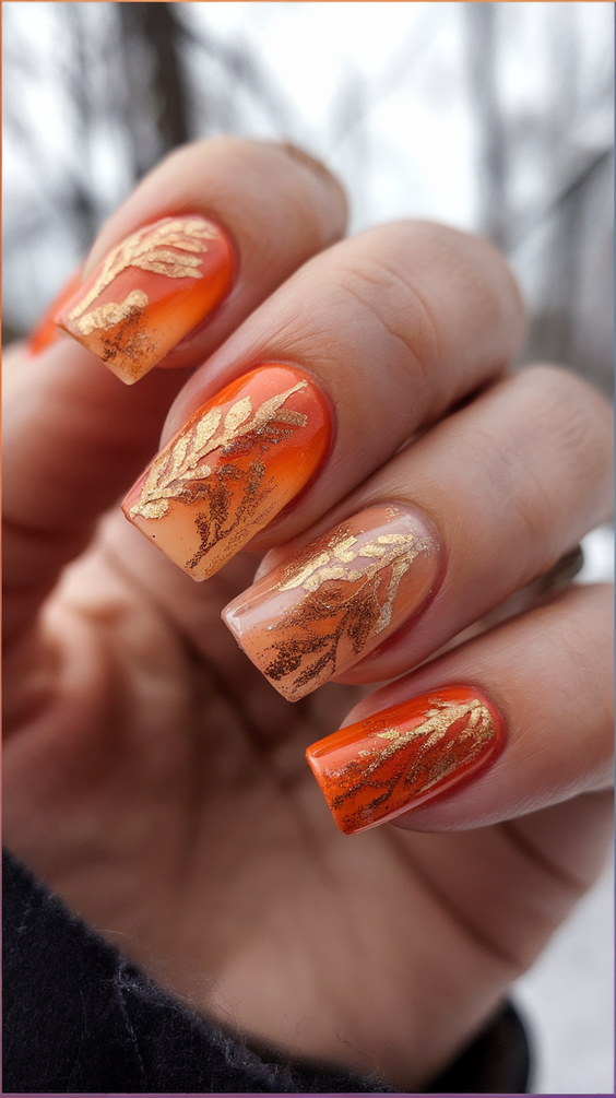 Elegant Designs for Fall Ballerina Nails 2025 That Embrace Gold, Matte, and Autumn Leaf Art