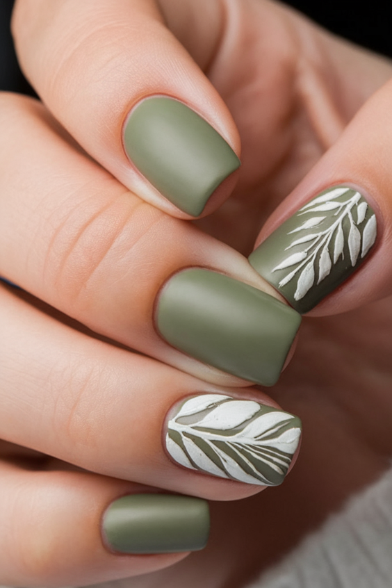 Fall Green Nails 2025 – 20 Stunning Manicure Ideas to Embrace Autumn’s Rich and Earthy Hues
