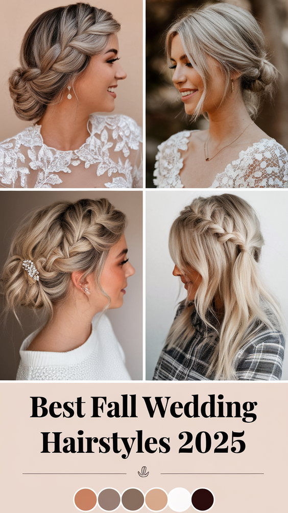 Pretty Fall Wedding Hairstyles Ideas 2025 for Every Bride: Romantic Braids, Curls, and Updos