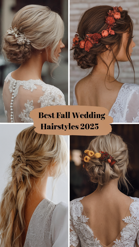 Pretty Fall Wedding Hairstyles Ideas 2025 for Every Bride: Romantic Braids, Curls, and Updos