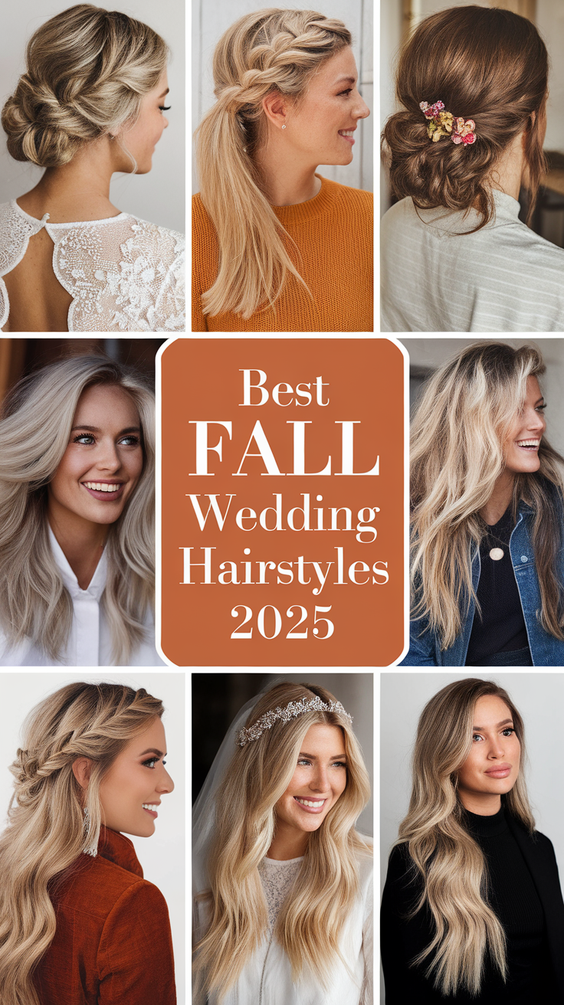 Pretty Fall Wedding Hairstyles Ideas 2025 for Every Bride: Romantic Braids, Curls, and Updos
