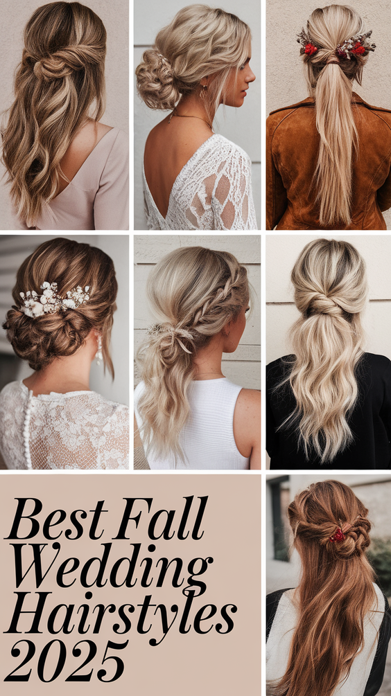 Pretty Fall Wedding Hairstyles Ideas 2025 for Every Bride: Romantic Braids, Curls, and Updos