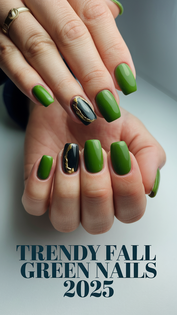 Fall Green Nails 2025 – 20 Stunning Manicure Ideas to Embrace Autumn’s Rich and Earthy Hues