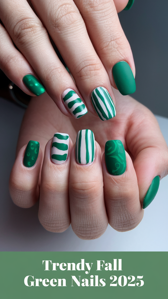 Fall Green Nails 2025 – 20 Stunning Manicure Ideas to Embrace Autumn’s Rich and Earthy Hues