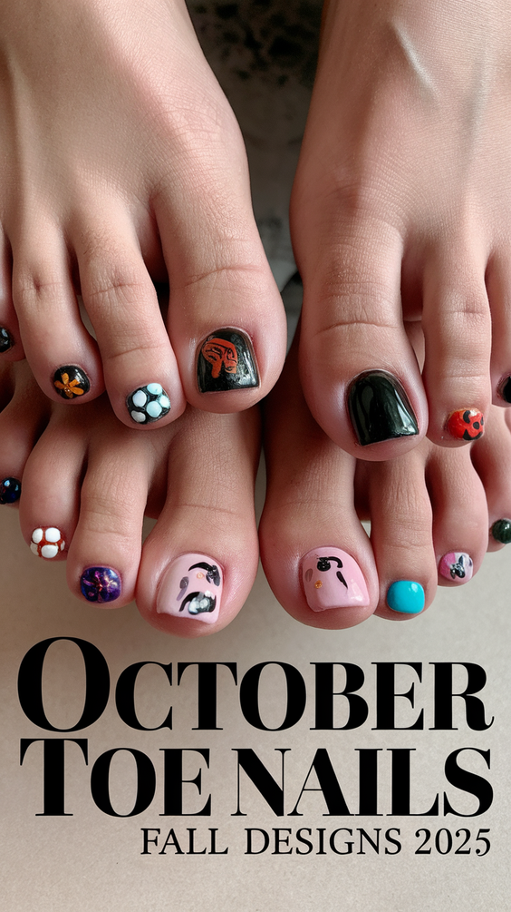 Fall Toe Nails for October 2025: 20 Stylish Ideas with Designs, Colors, and Halloween-Inspired Looks