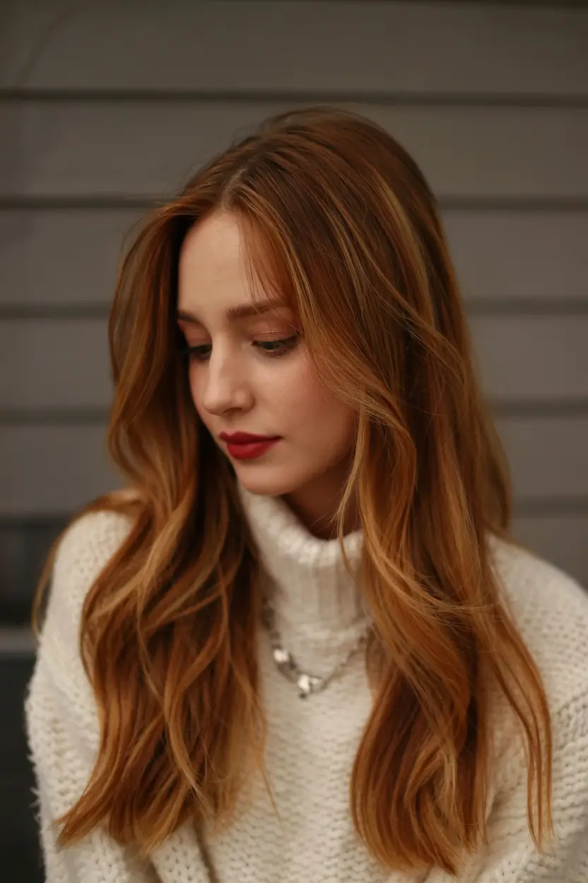Auburn Winter Hair Colors 2025–2026 Trends Soft Auburn Glow With Cascading Layers