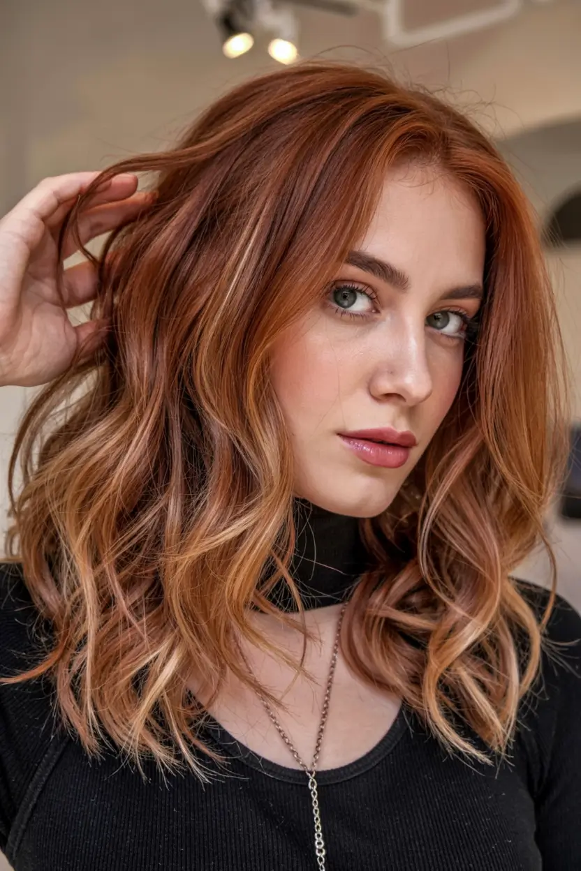 Auburn Winter Hair Colors 2025–2026 Trends Dimensional Auburn Lob With Lighter Ends