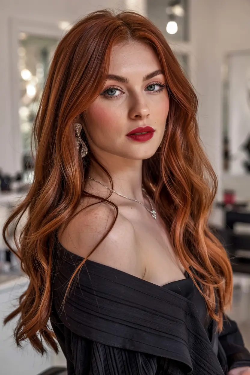 Auburn Winter Hair Colors 2025–2026 Trends Classic Auburn With Hollywood Glam
