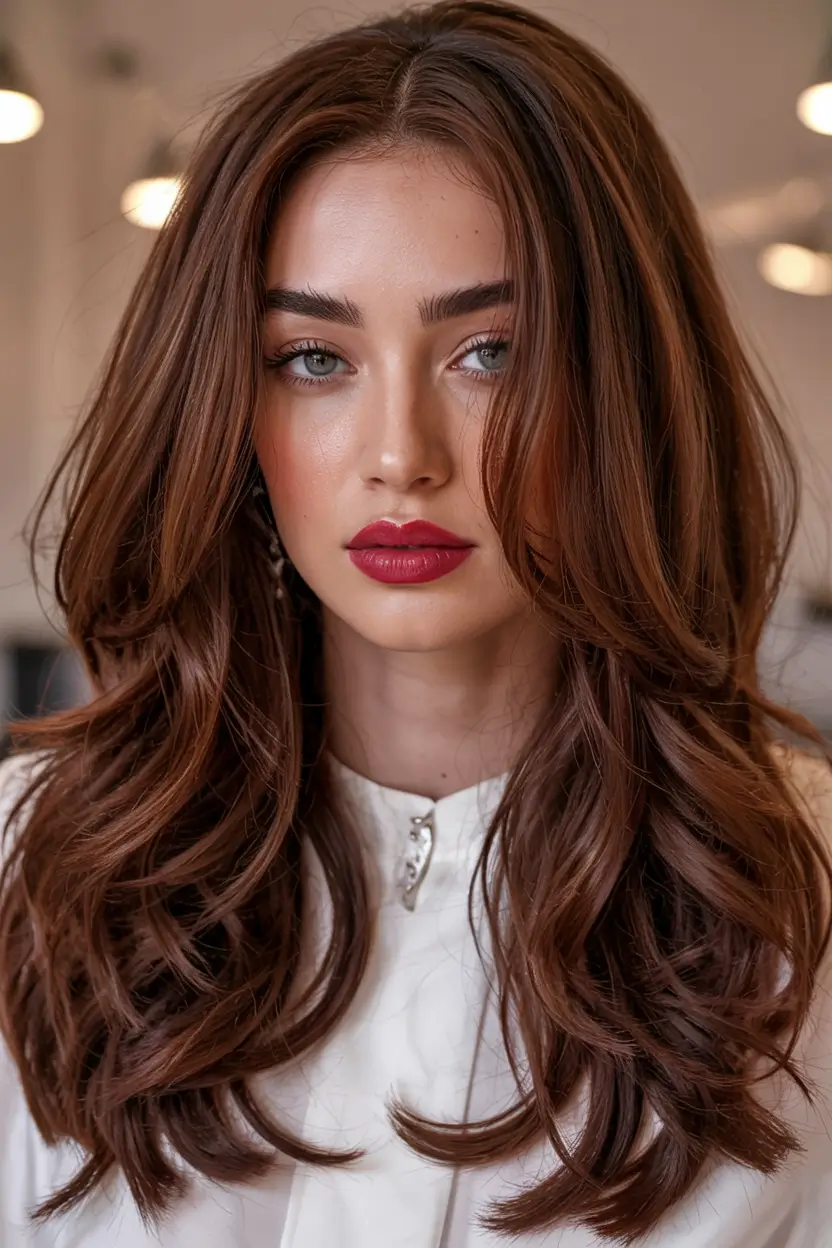 Auburn Winter Hair Colors 2025–2026 Trends Rich Brunette Base With Auburn Dimension