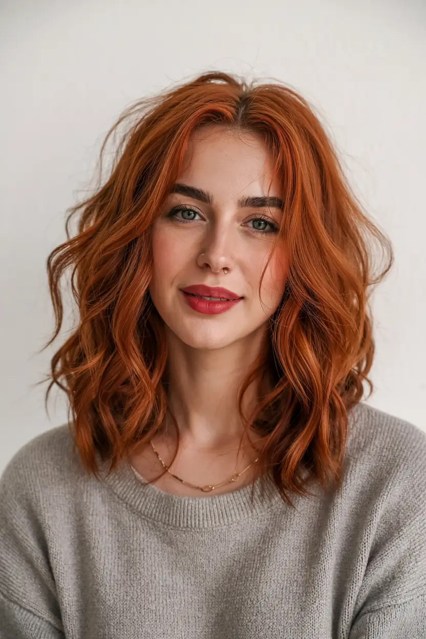Auburn Winter Hair Colors 2025–2026 Trends Bright Copper-Auburn Bob