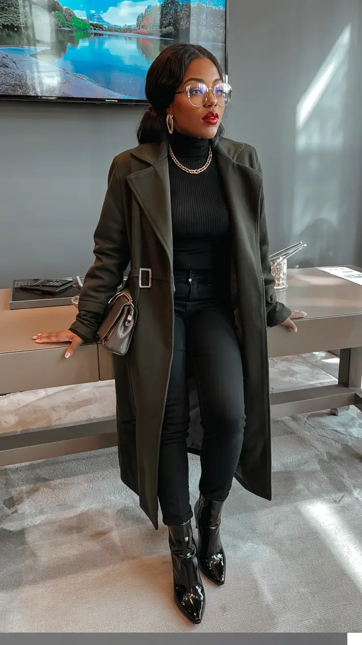 classy winter outfits Deep Olive Sophistication