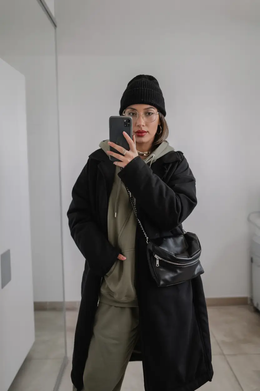 Comfy Winter Outfits 2025 Effortless Street Comfort in Monochrome Layers