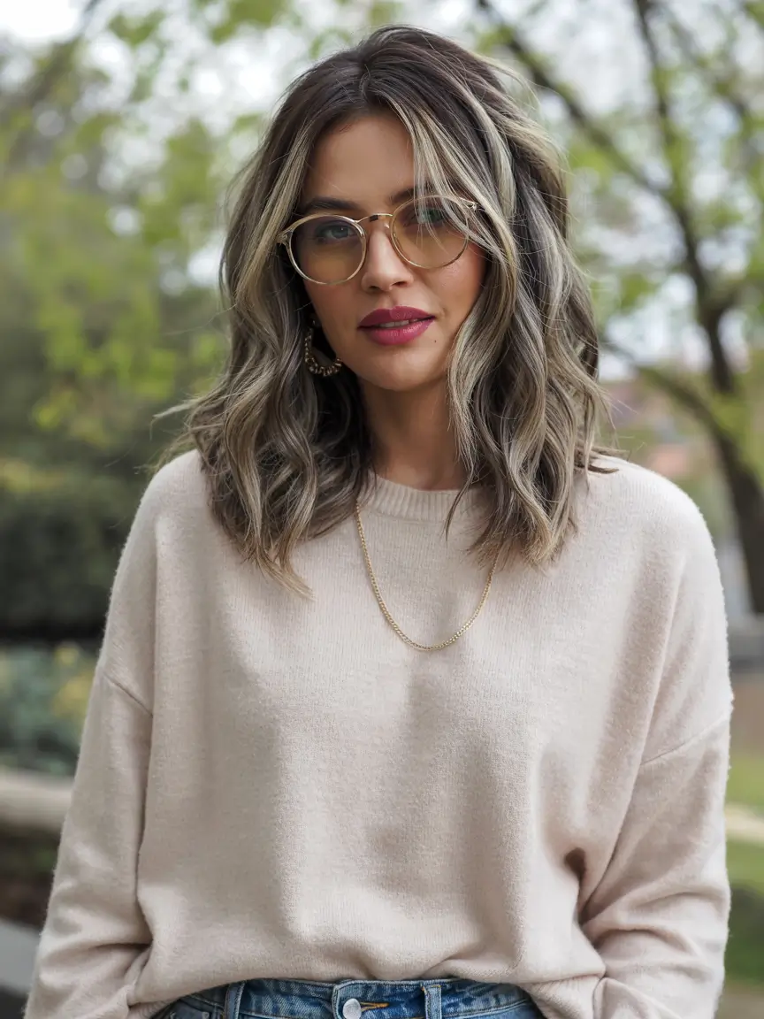 cute winter haircuts Ashy Textured Waves with Casual Cool