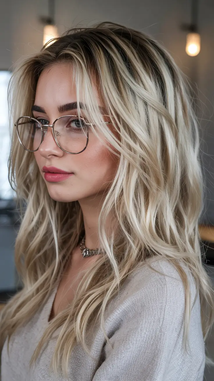 cute winter haircuts Icy Blonde Texture with Chic Edge
