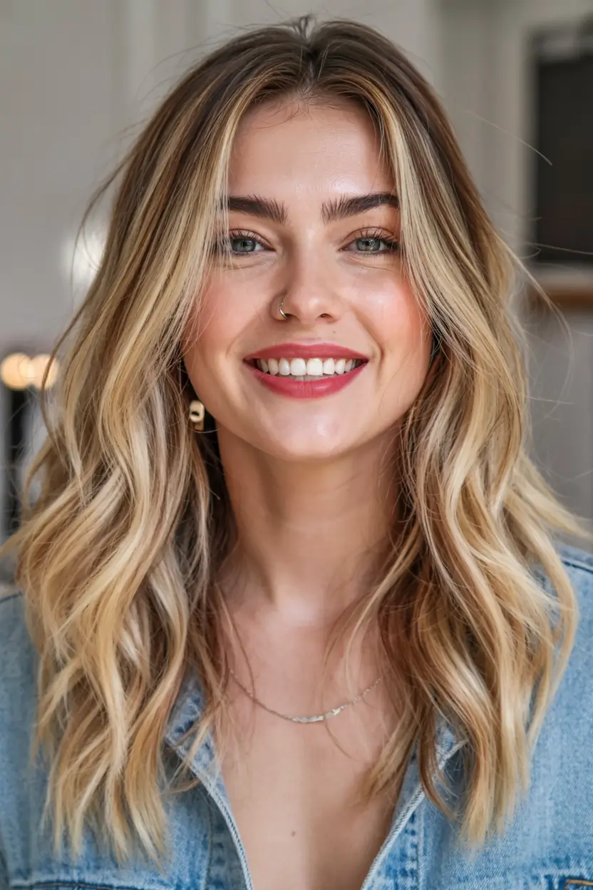 cute winter haircuts Golden Blonde Layers with Playful Shine