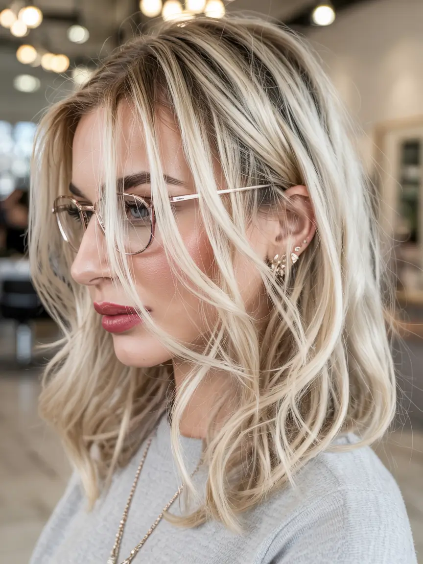 cute winter haircuts Blonde Bob with Wispy Bangs