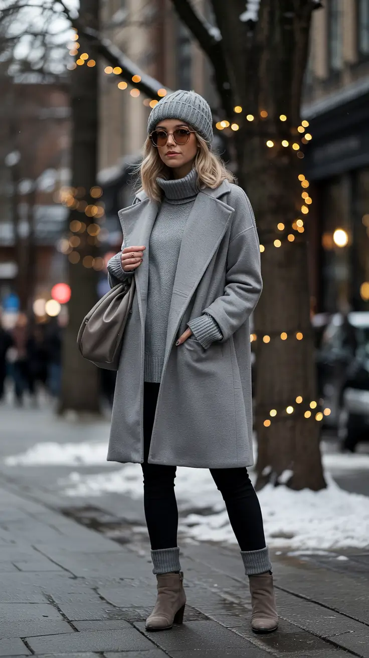cute winter outfits Winter Neutrals in Layers of Gray