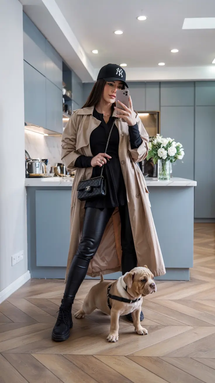cute winter outfits Sporty Baddie Energy with Leather Leggings