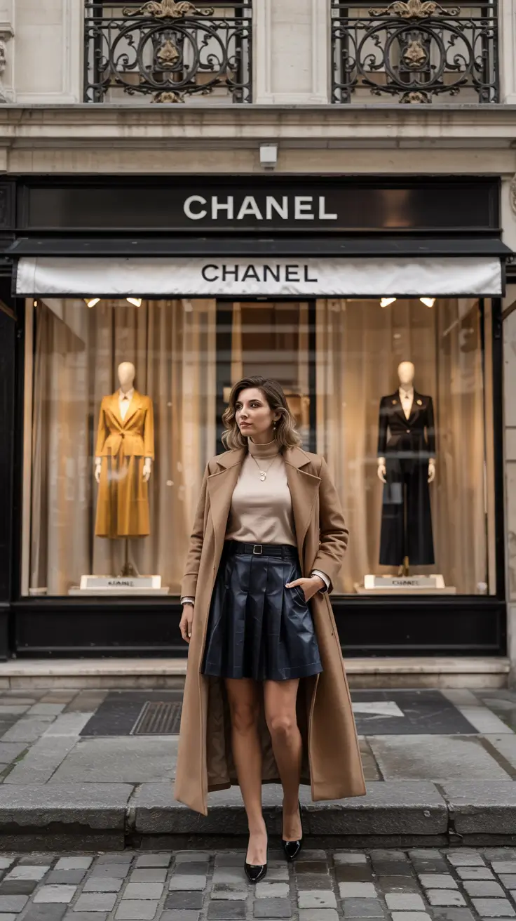 cute winter outfits Polished Glam with a Winter Skirt