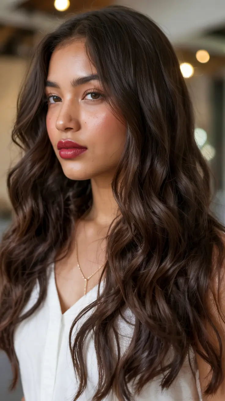 Hair Colors Winter 2025-2026 Dark Skin Classic Chocolate Length