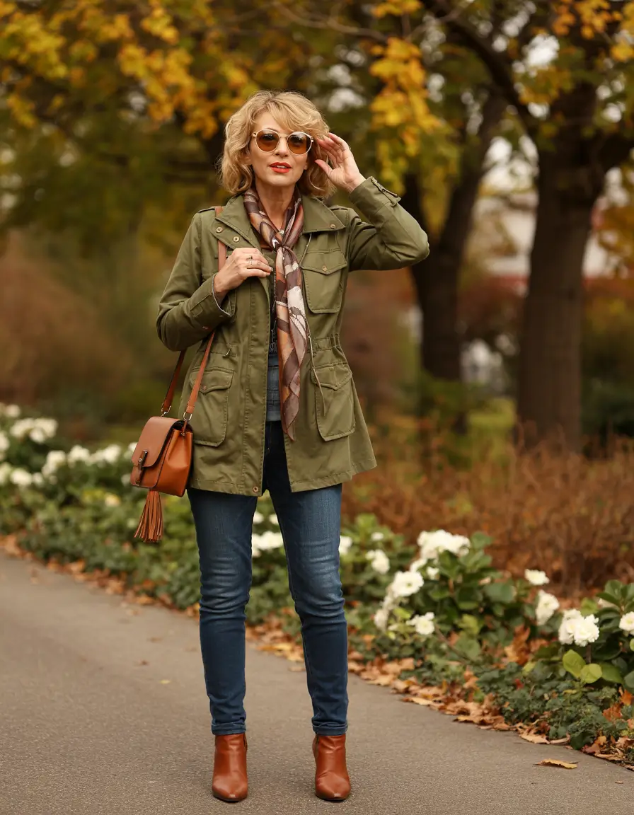 winter-outfits-over-50-older-women-boho-military