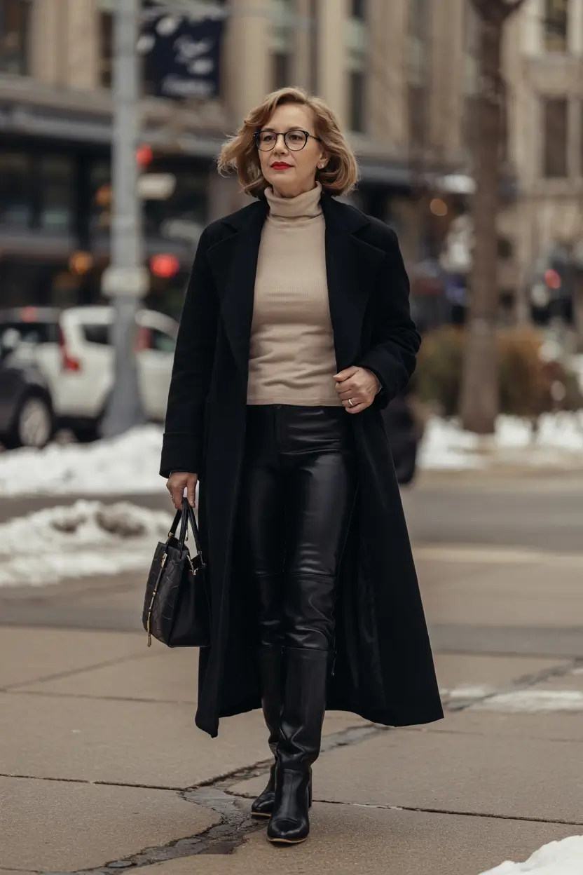 winter-outfits-over-50-older-women-black-coat
