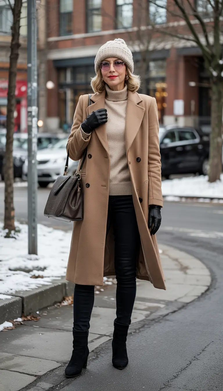 winter-outfits-over-50-older-women-camel-coat-city