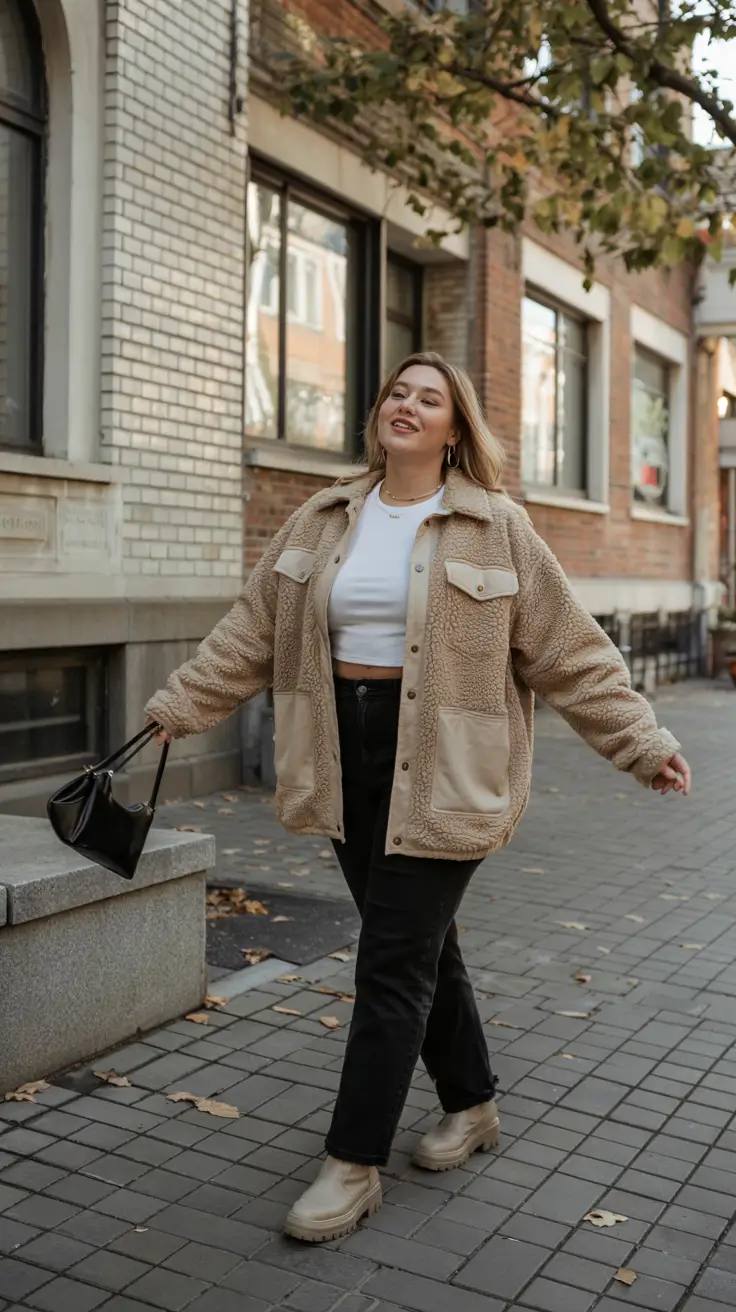 plus size winter outfits Teddy Textures Meet Street Confidence