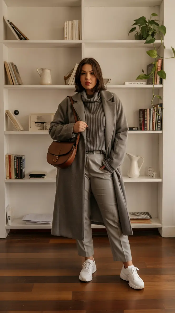 plus size winter outfits Monochrome Neutrals with a Modern Twist