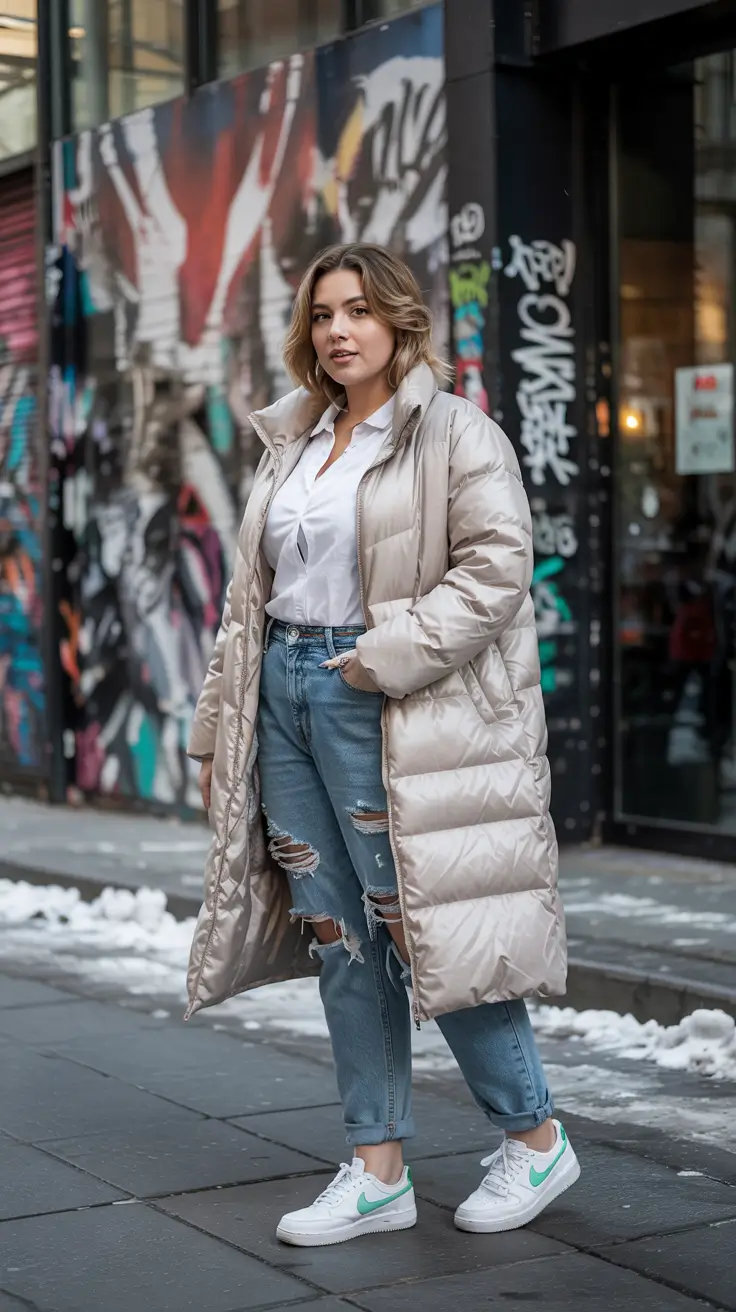 plus size winter outfits Sporty Edge with Street Style Vibes