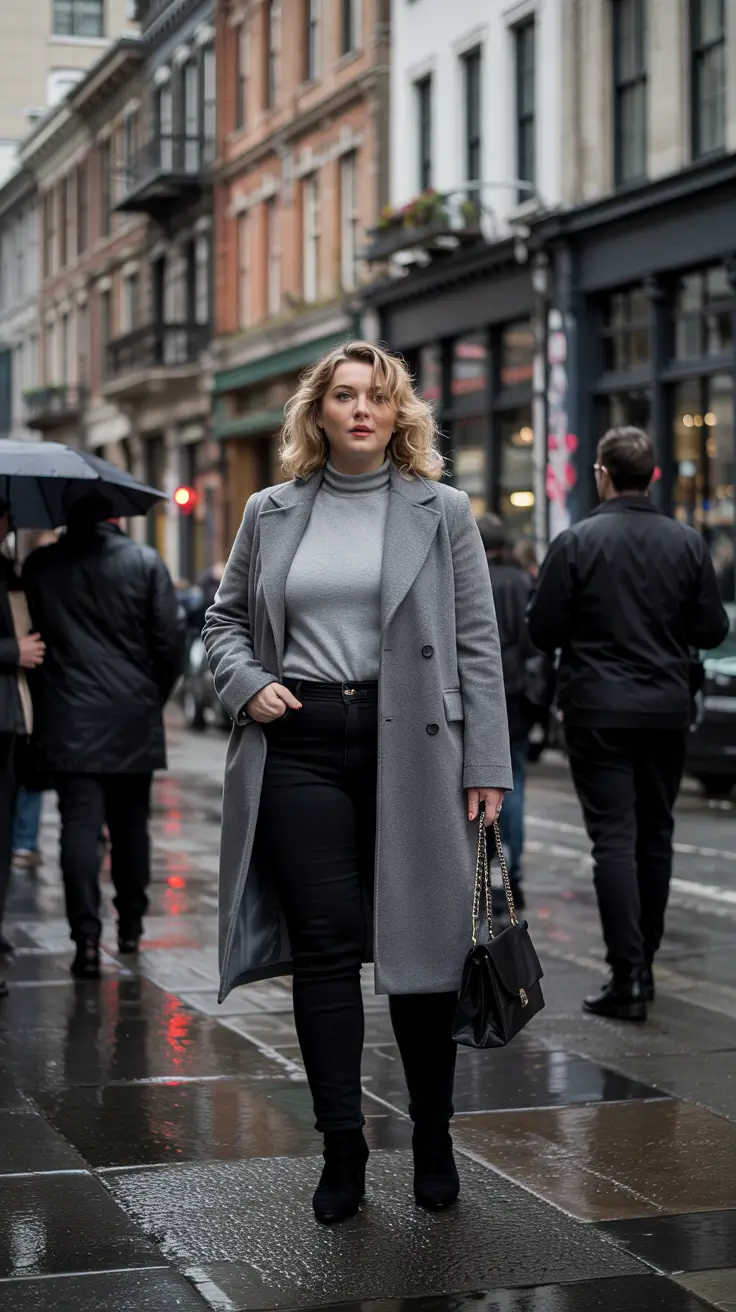 plus size winter outfits City Grey and Polished Calm