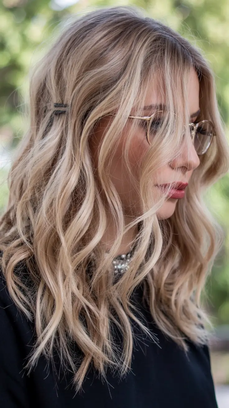 Soft winter hair colors 2025–2026 Soft Blonde Waves with Natural Dimension