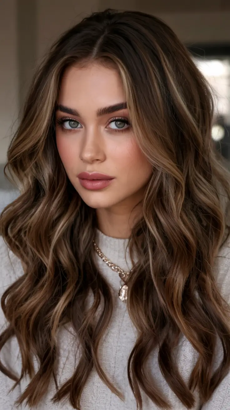 Soft winter hair colors 2025–2026 Ash Brunette with Lived-In Texture