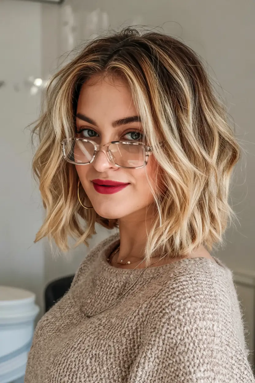 Trending Hair Colors Winter 2025–2026 Textured Blonde Bob
